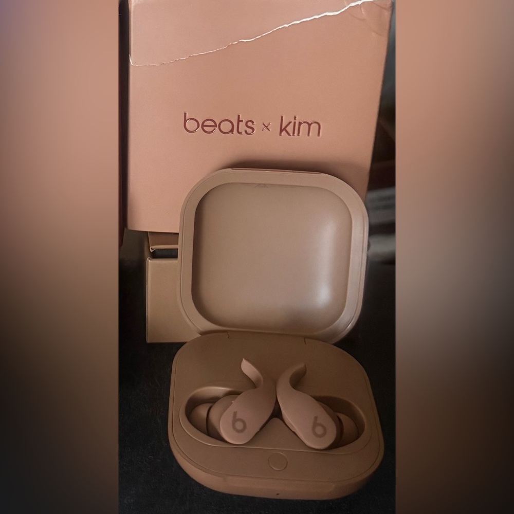 Beats by Dre Beats x Kim True Wireless Earbuds in Mauve and Tan